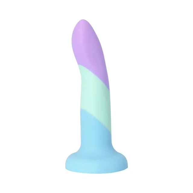 Adam and Eve Bliss liquid silicone dildo straight product view with round base