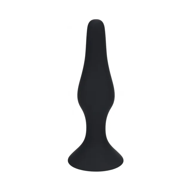 Large black LEVELZ slim plug with broad flared base