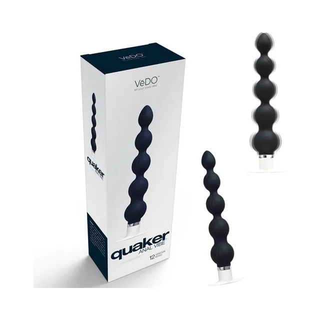 VeDO Quaker Just Black Anal Vibrator with white gray retail box