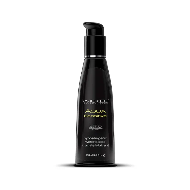 Wicked Aqua Sensitive 4 oz black pump bottle front
