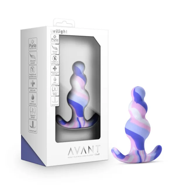 Blush Avant Twilight multicolor silicone plug beside retail box
