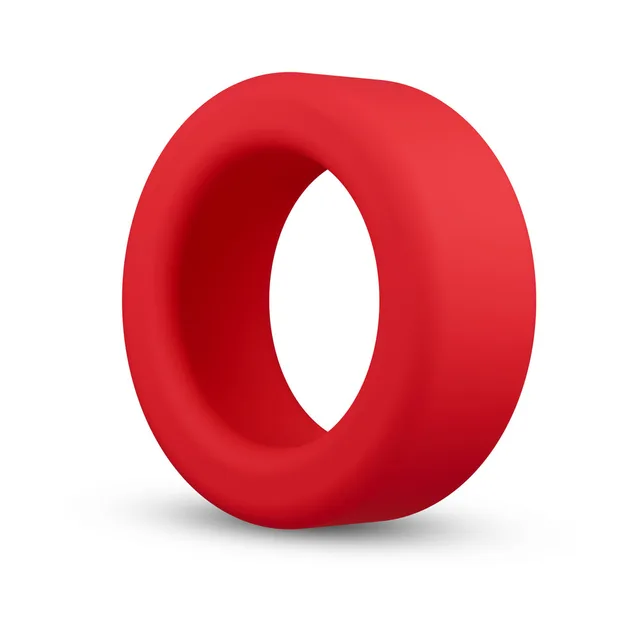 Upright view of thick red Pursuit ring