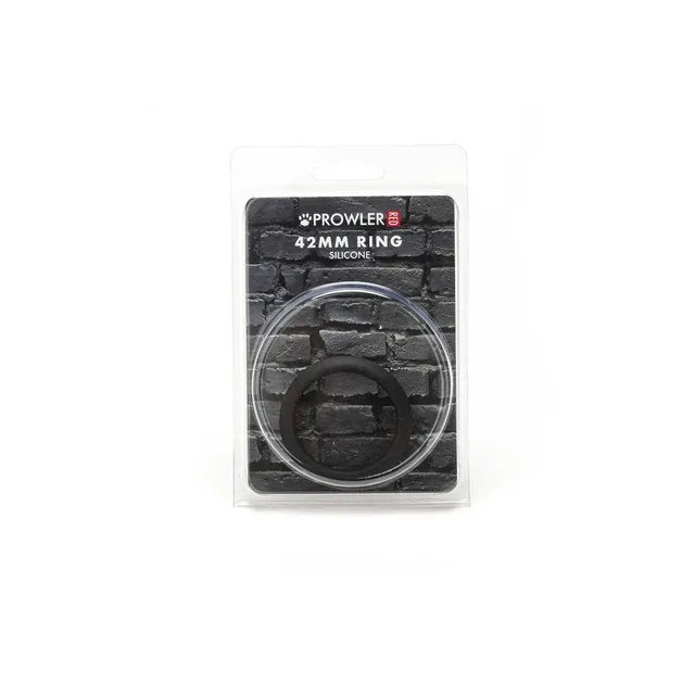 Prowler RED black 42mm silicone ring in clear retail pack