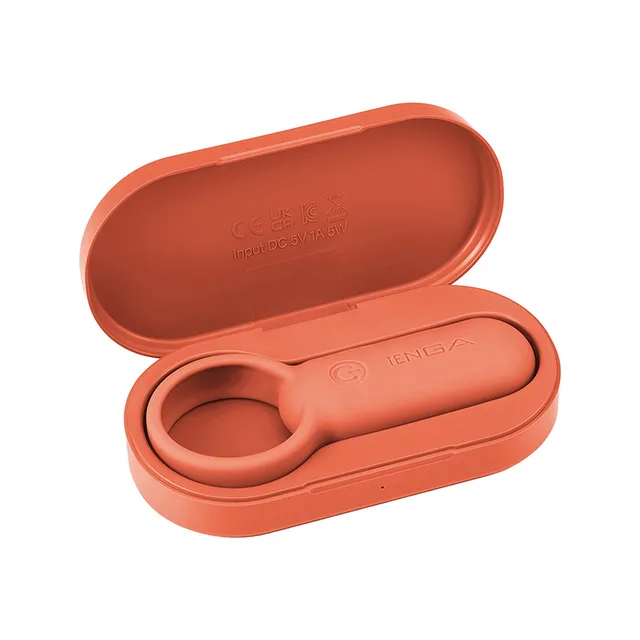 TENGA paiRING orange resting inside open oval case