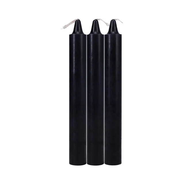 Doc Johnson Japanese Drip Candles three loose black wax candles