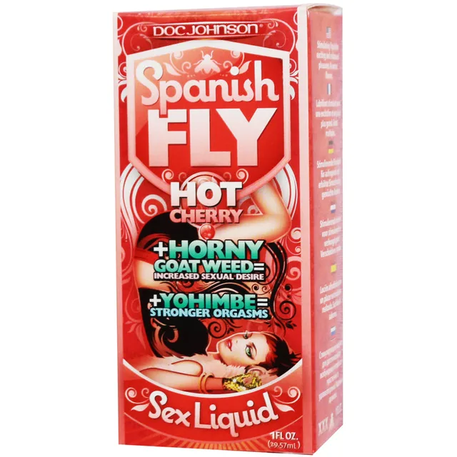 Doc Johnson Spanish Fly Hot Cherry 1 oz bottle and red box