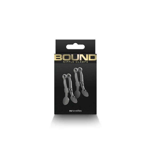 NS Novelties Bound C1 gunmetal weighted nipple clamps front retail package