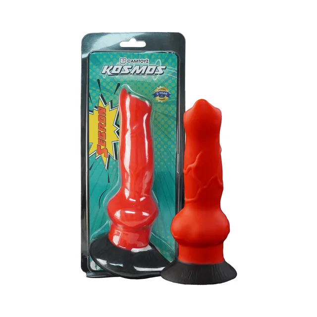 Camtoyz Segron orange geometric dildo beside illustrated retail package