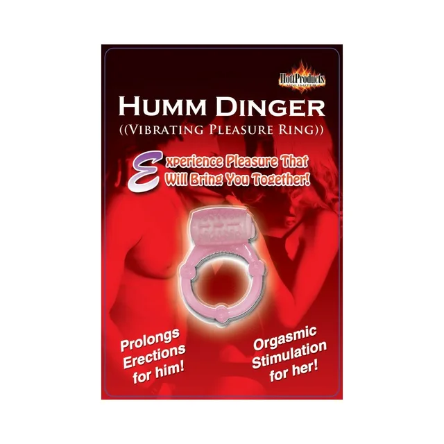 Humm Dinger purple dual vibrating ring in red retail package