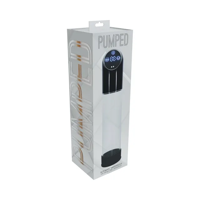 Black Shots PUMPED automatic cylinder pump visible through white retail box