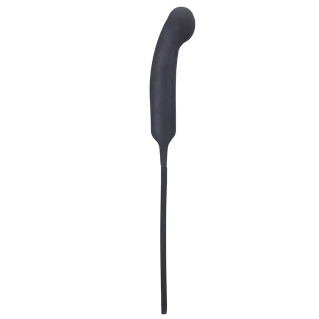 Side profile of Onyx Plunge paddle showing curved dildo-shaped grip