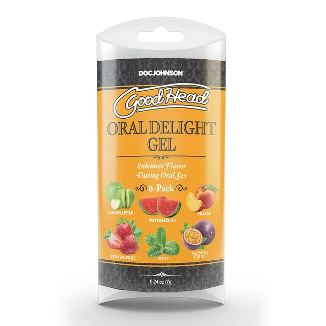 Front view of six-flavor Oral Delight Gel container