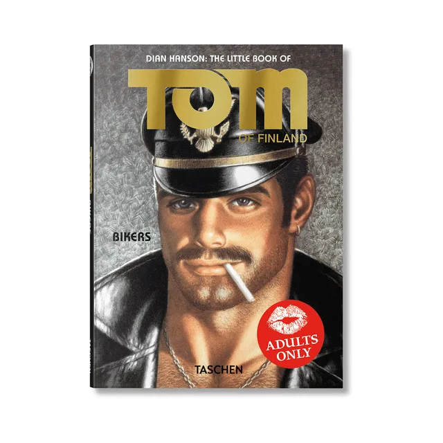gray Tom of Finland Bikers pocket cover with close-up leather-clad rider in peaked cap