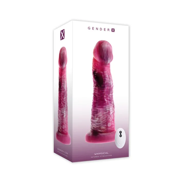 Gender X Whimsical burgundy marbled vibrator in white box