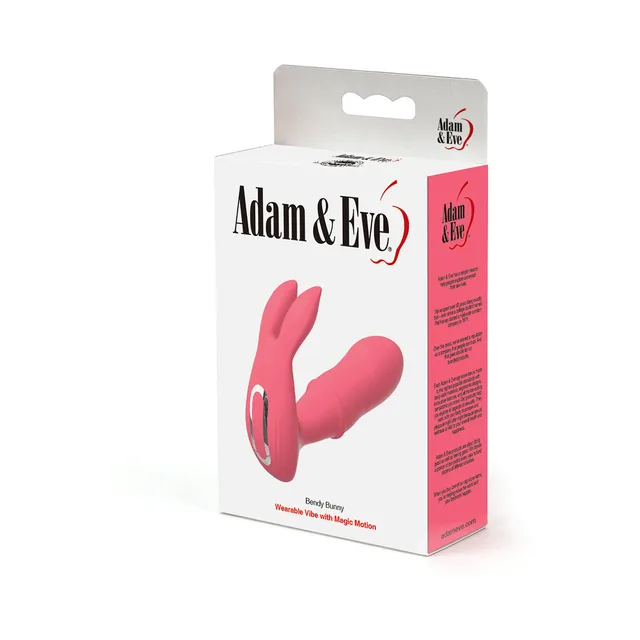 Adam & Eve Bendy Bunny pink vibrator pictured on white retail box