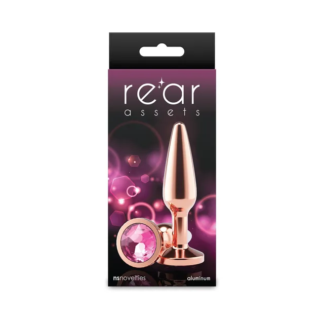 Medium rose-gold Rear Assets tapered aluminum plug with pink jewel base