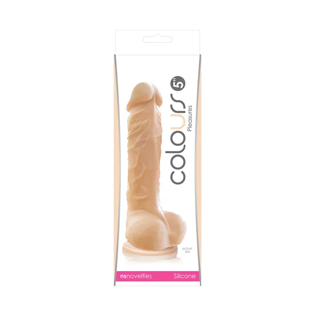 Colours Pleasures Beige 5-Inch Dildo clear white retail package front