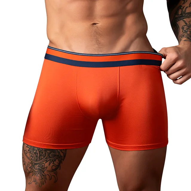 Front view of Orange Male Power Soo Cumfy Boxer Brief size XL