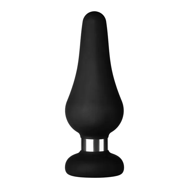 Front view of large black F-21 plug with silver collar