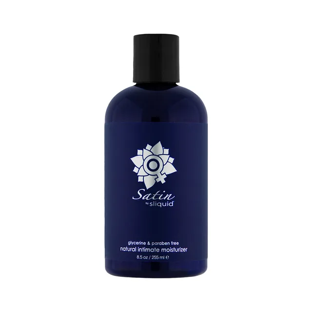 Large cobalt-blue 8.5 oz Sliquid Naturals Satin bottle
