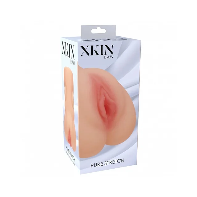 Beige Xkin Raw Pure Stretch stroker in white display box