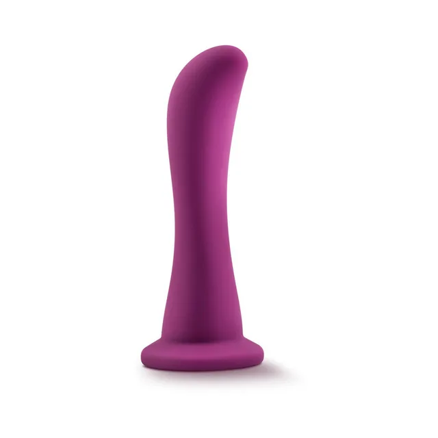 Plum Temptasia Bellatrix curved dildo upright three-quarter front view