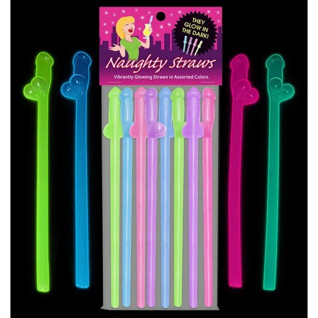 Glow-in-the-Dark Naughty Straws 8-Pack