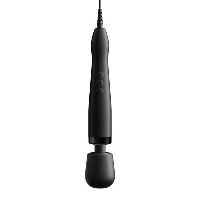 Front view of Doxy Original plug-in black handle and round black head
