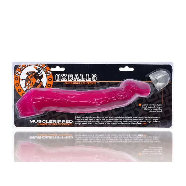 Hot pink Oxballs Muscle Ripped cocksheath in retail package