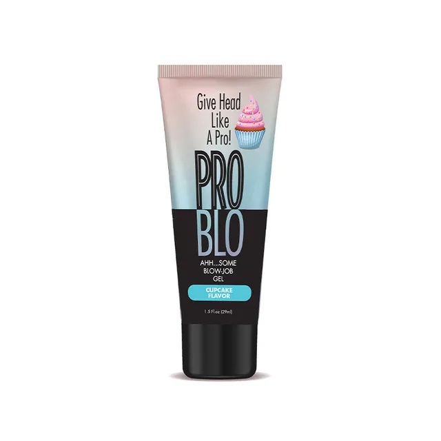ProBlo Cupcake 1.5 oz pink and blue squeeze tube with black cap