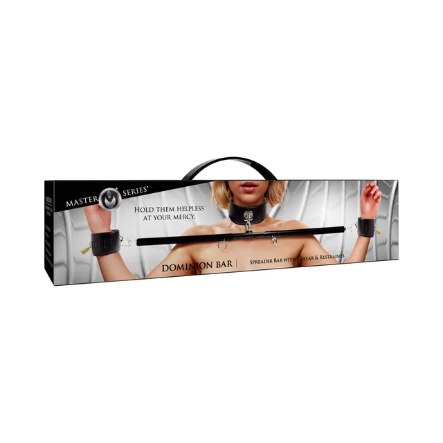 Master Series black spreader bar with collar in long rectangular retail box