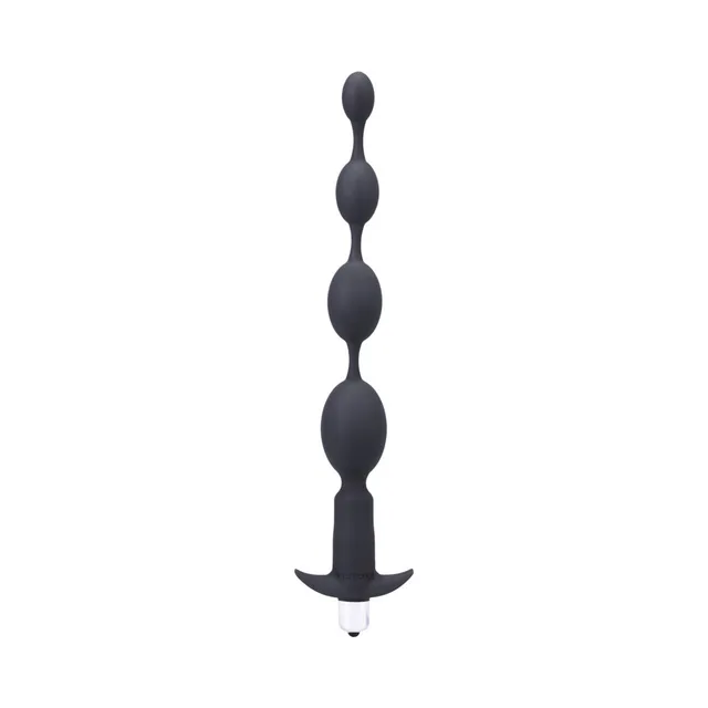 Black Tantus progressive bead strand with four graduated oval beads