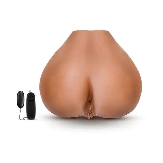 Blush X5 Men Rita tan masturbator front view with broad buttocks form and bullet at left