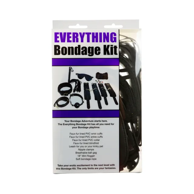 Black 12-piece Everything Bondage Kit retail package