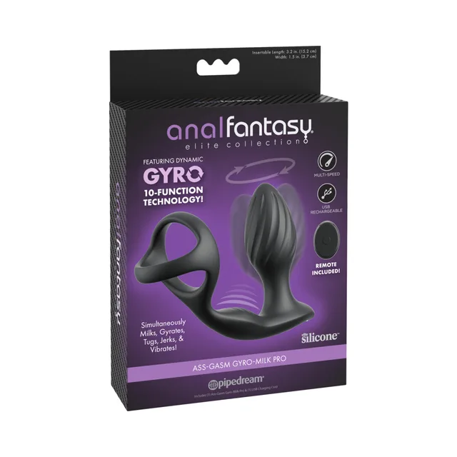 Black Ass-Gasm Gyro-Milk Pro with purple base on retail box