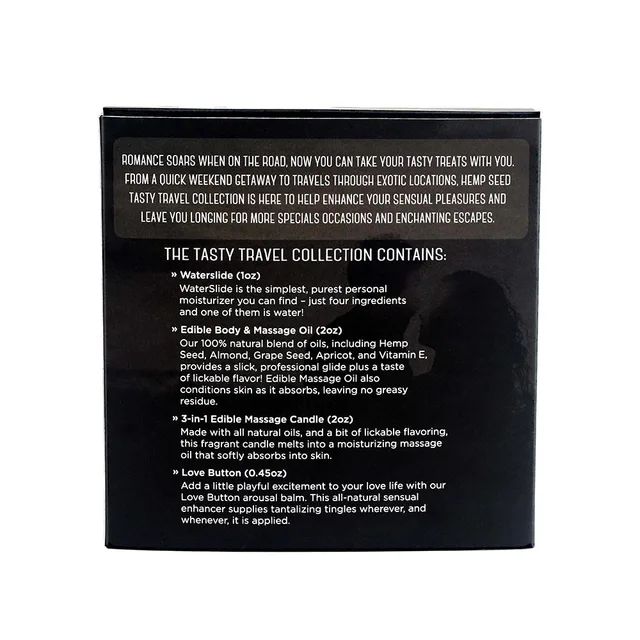 Earthly Body Tasty Travels Strawberry Set black retail carton rear with printed product details