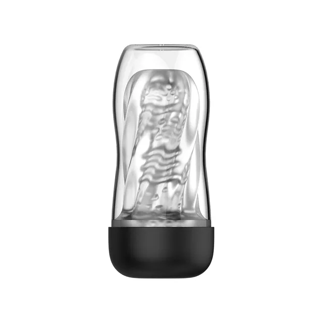 Front view of clear Nexus Alpha Surge Stamina Sleeve with black base