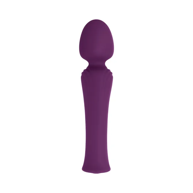 Purple My Secret Wand vibrator upright with rounded flexible head