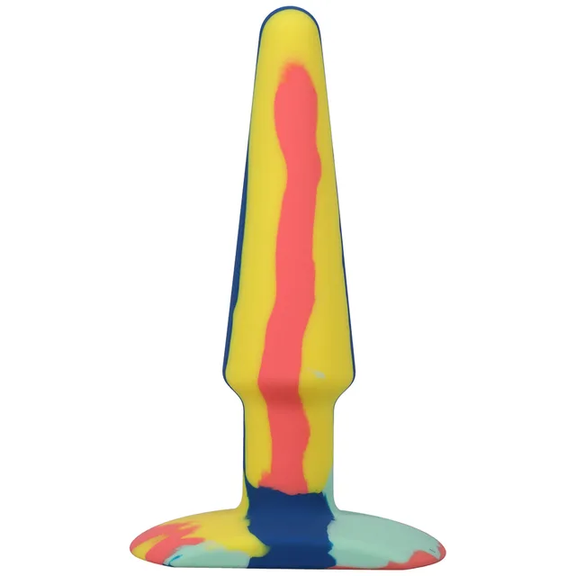 Front view of yellow coral and blue Sunrise plug
