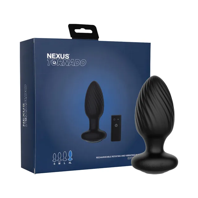 Black Nexus Tornado XL plug displayed beside gray retail box