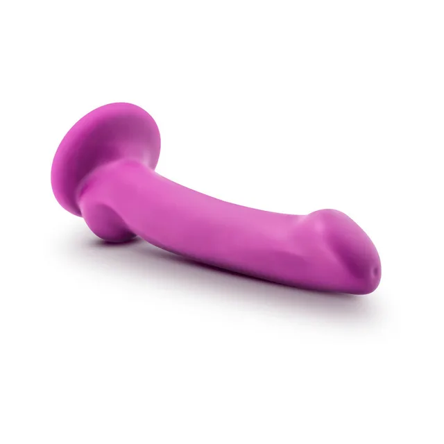 Side view of slim hot pink D9 Ergo Mini dildo