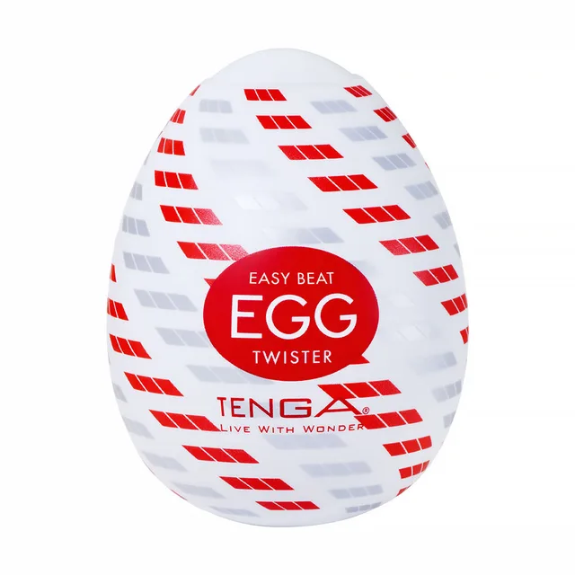 White TENGA Egg Twister package with red diagonal graphics