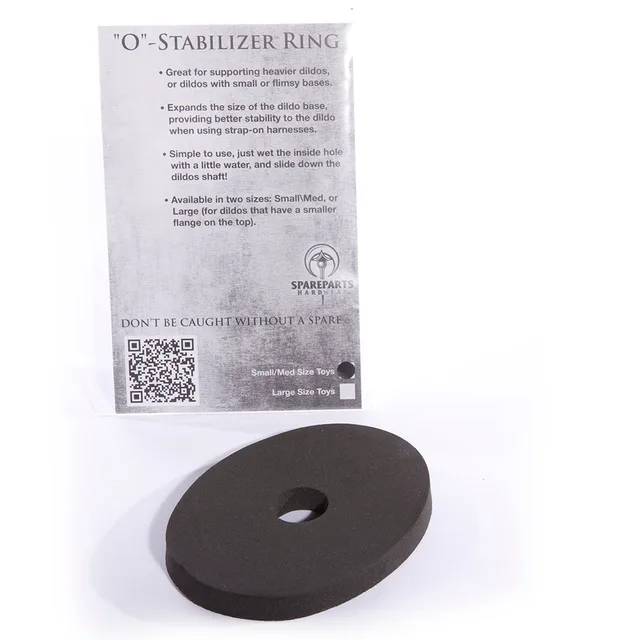 SpareParts small black neoprene base stabilizer oval disc with narrow center opening and information card
