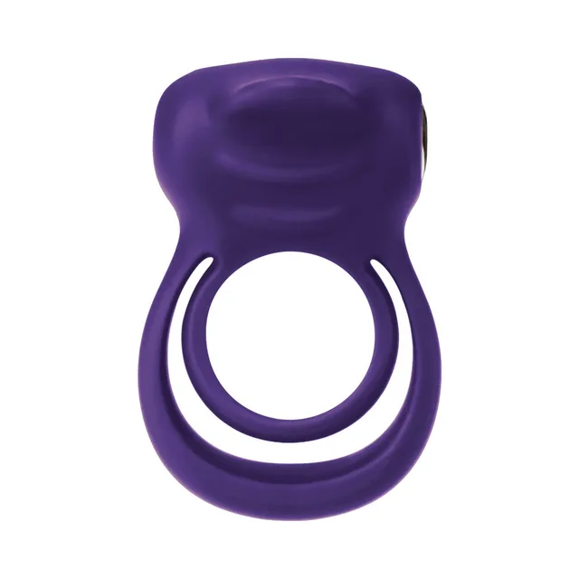 VeDO Thrust purple dual C-ring massager front view of stacked circular rings