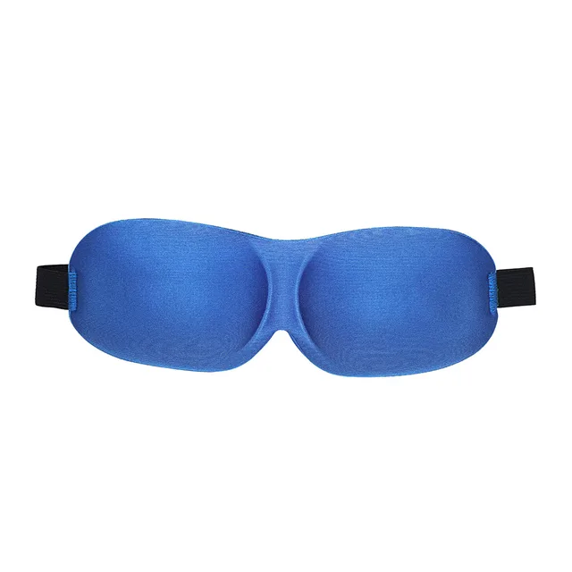 Front view of royal-blue Ouch 3D mask with black straps