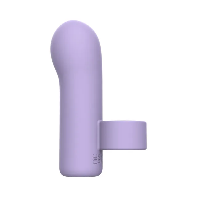 Adam and Eve Lust Loop lilac finger vibe front view with rectangular finger loop