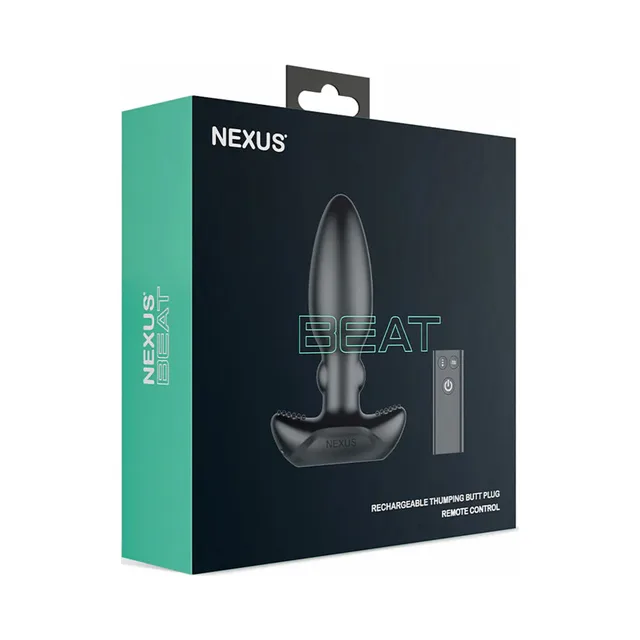 Nexus Beat black thumping butt plug in green-black retail box