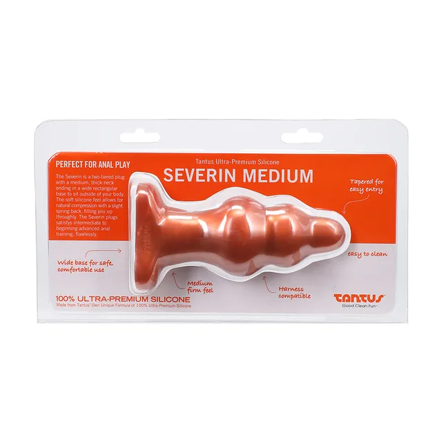 Front package of Tantus Severin Medium Copper anal plug