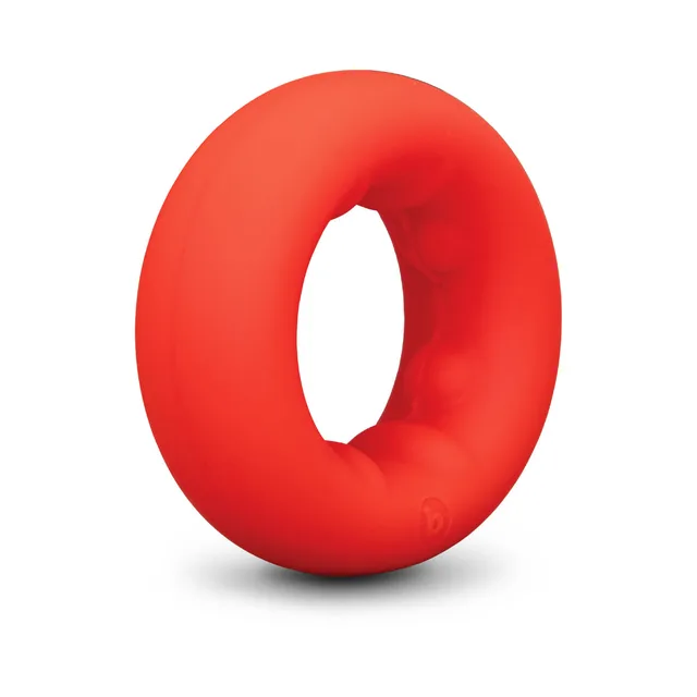 b-Vibe Flex Ring Grip red textured C-ring isolated product view
