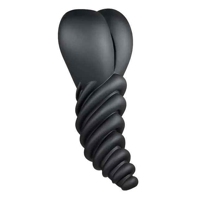 angled black Luvgrind with heart-shaped cushion and tapered ribbed extension